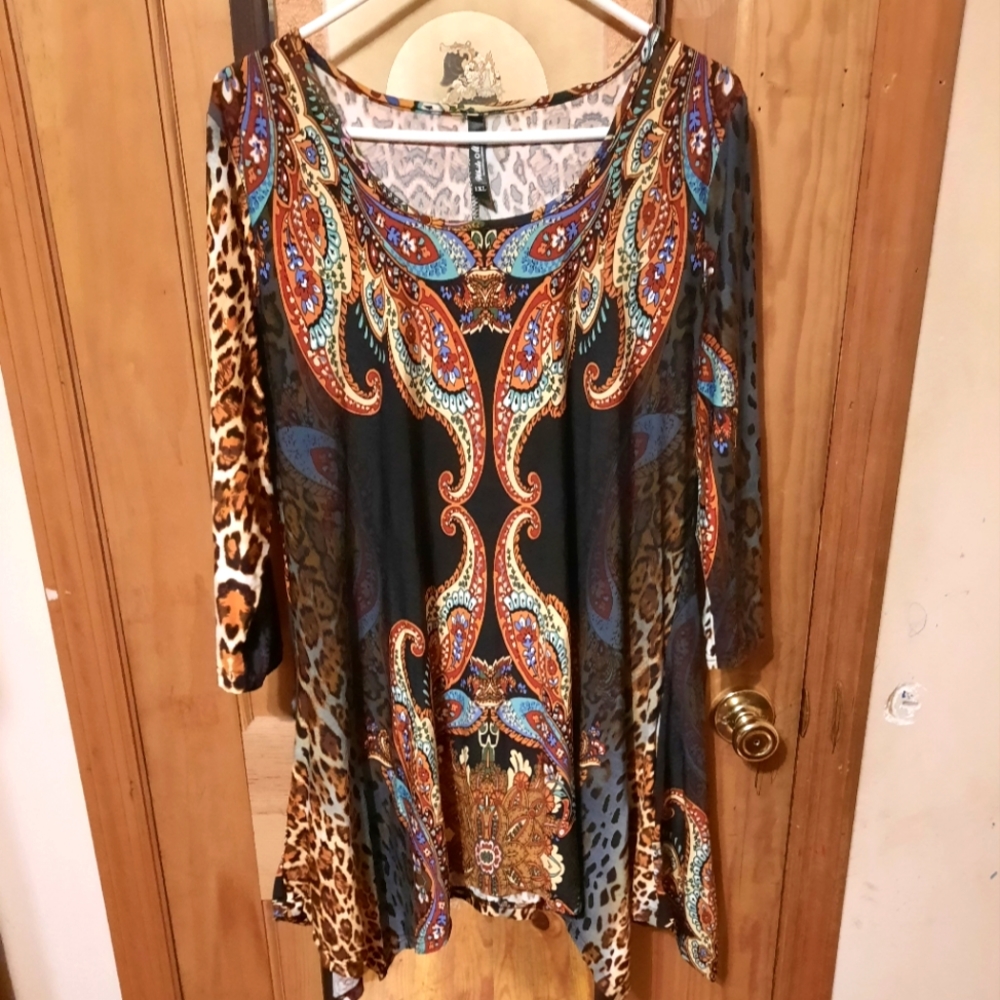 White Mark Tunic Blouse Plus Size 1xl